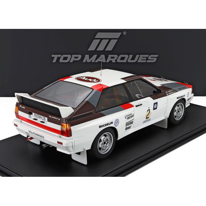 TOPMARQUES AUDI QUATTRO A2 (night version) N 2 WINNER RALLY ARGENTINA 1983 HANNU MIKKOLA - ARNE HERTZ - WHITE RED BROWN 1/12