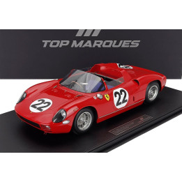TOPMARQUES FERRARI 250P SPIDER 3.0L V12 TEAM FERRARI SPA SEFAC N 22 3rd 24h LE MANS 1963 MIKE PARKES - UMBERTO MAGLIOLI - RED 1/