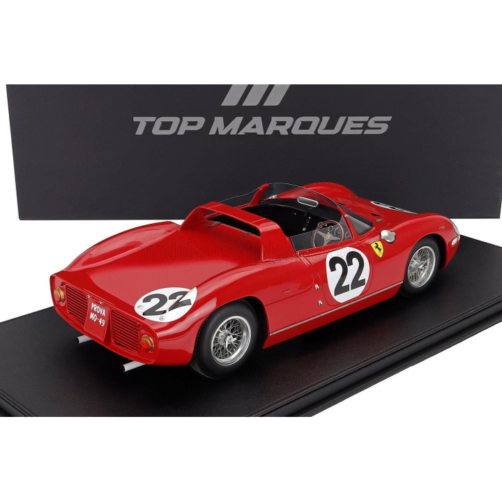 TOPMARQUES FERRARI 250P SPIDER 3.0L V12 TEAM FERRARI SPA SEFAC N 22 3rd 24h LE MANS 1963 MIKE PARKES - UMBERTO MAGLIOLI - RED 1/
