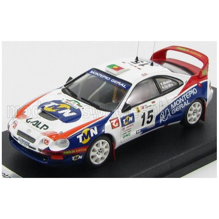 TROFEU TOYOTA CELICA ST205 N 15 9th RALLY OF PORTUGAL 1998 R.MADERA - N.R.SILVA - WHITE BLUE RED 1/43