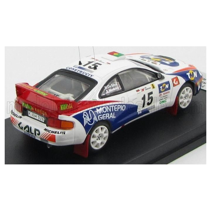 TROFEU TOYOTA CELICA ST205 N 15 9th RALLY OF PORTUGAL 1998 R.MADERA - N.R.SILVA - WHITE BLUE RED 1/43