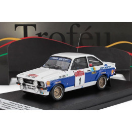 TROFEU FORD ENGLAND ESCORT MKII (night version) N 1 RALLY SANREMO 1977 BJORN WALDEGAARD - HANS THORZELIUS - WHITE BLUE 1/43