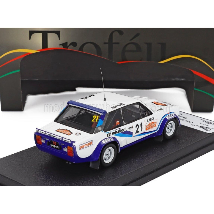 TROFEU FIAT 131 ABARTH N 21 RALLY SANREMO 1977 LIVIO LORENZELLI - FRANCO COLLORAFI - WHITE 1/43
