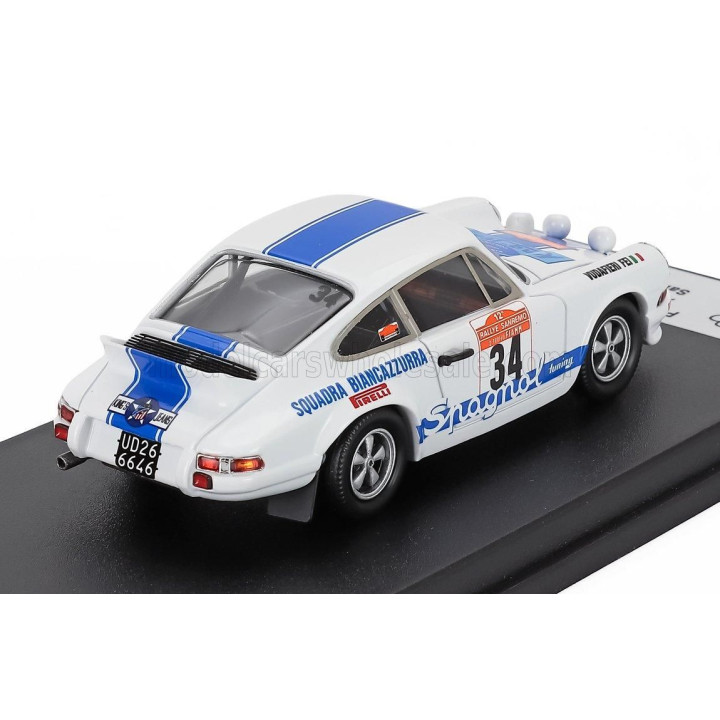 TROFEU PORSCHE 911 CARRERA RS (night version) N 34 RALLY SANREMO 1974 ADARTICO VUDAFIERI - FEI - WHITE BLUE 1/43