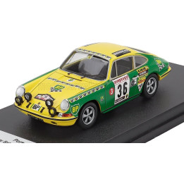 TROFEU PORSCHE 911 S (night version) N 36 RALLY TOUR DE CORSE 1972 THIERRY SABINE - JEAN-PIERRE PEYROUX - YELLOW GREEN 1/43