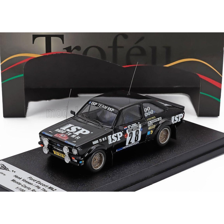 TROFEU FORD ENGLAND ESCORT MKII (night version) N 28 RALLY MONTECARLO 1981 HENK VOSSEN - PIE THEUNISSEN - BLACK 1/43