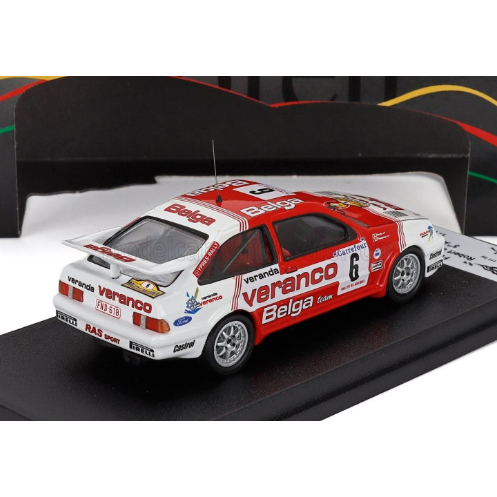 TROFEU FORD ENGLAND SIERRA RS COSWORTH N 6 RALLY ANTIBES 1987 ROBERT DROOGMANS - RONNY JOOSTEN - RED WHITE 1/43