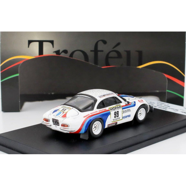 TROFEU RENAULT ALPINE A110 (night version) N 99 RALLY MAN 1979 BERNARD DELESALLE - YANNICK ANNAUD - WHITE BLUE 1/43