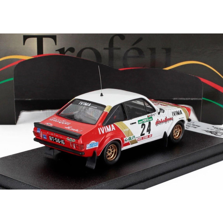TROFEU FORD ENGLAND ESCORT MKII N 24 RALLY PORTUGAL 1983 RUI SOUTO - EDUARDO CID - WHITE RED 1/43