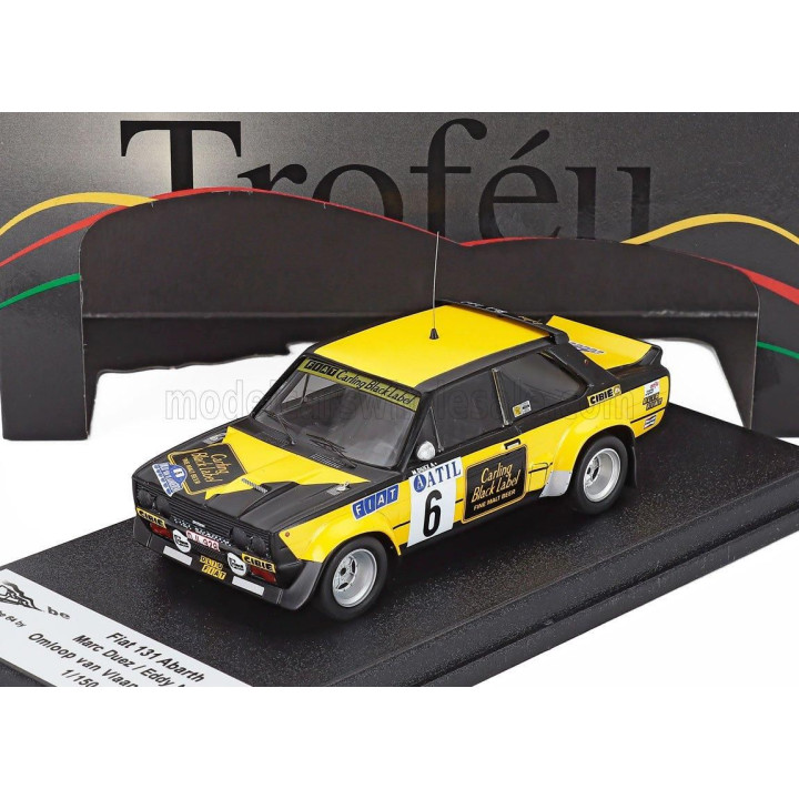 TROFEU FIAT 131 ABARTH N 6 RALLY OMLOOP VAN VLAANDEREN 1979 MARS DUEZ - EDDY NYS - YELLOW BLACK 1/43