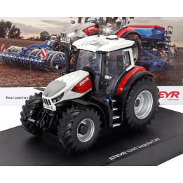 UNIVERSAL HOBBIES STEYR IMPULS 6200 CVT TRACTOR 2022 - WHITE RED 1/32