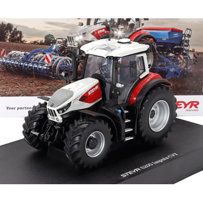 UNIVERSAL HOBBIES STEYR IMPULS 6200 CVT TRACTOR 2022 - WHITE RED 1/32