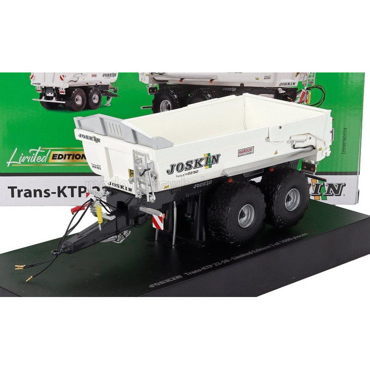 UNIVERSAL HOBBIES JOSKIN TRAILER TRANS-KTP 22-50 2-ASSI RIMORCHIO - TRAILER FOR TRACTOR 2010 - WHITE 1/32