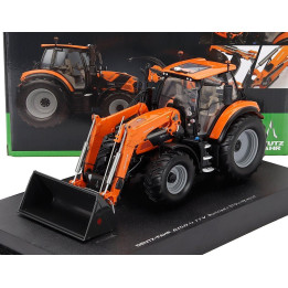 UNIVERSAL HOBBIES DEUTZ-FAHR 6150.4 TTV TRACTOR WITH FZ 47-23 FRONT LOADER 2018 - ORANGE BLACK 1/32