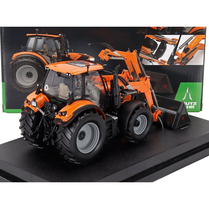 UNIVERSAL HOBBIES DEUTZ-FAHR 6150.4 TTV TRACTOR WITH FZ 47-23 FRONT LOADER 2018 - ORANGE BLACK 1/32