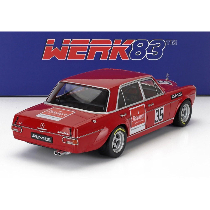 WERK83 MERCEDES BENZ 300 SEL 6.8 AMG N 35 SUDWESTPOKAL HOCKENHEIM 1971 HELMUT KELLENERS - RED 1/18