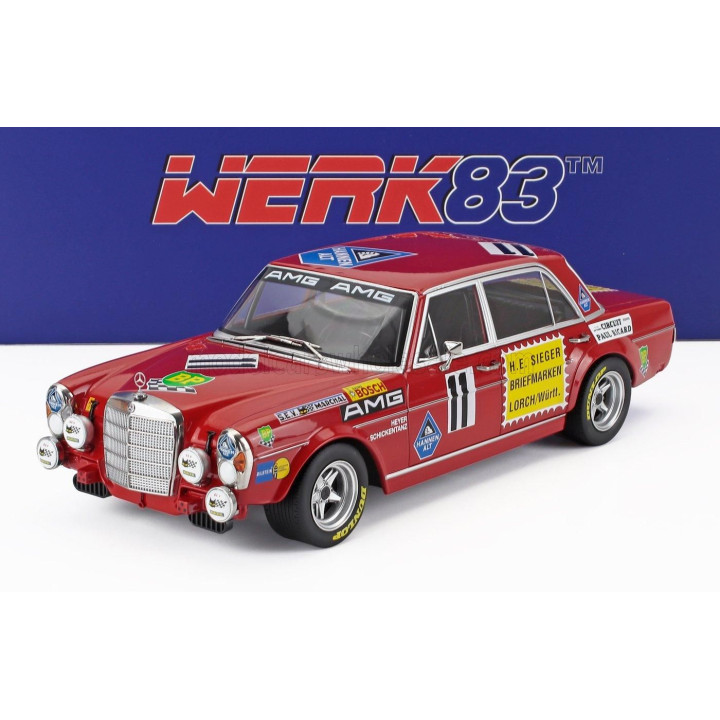 WERK83 MERCEDES BENZ 300 SEL 6.8 TEAM MERCEDES AMG N 11 24h PAUL RICARD 1971 HANS HEYER - CLEMENS SCHICKENTANZ - RED 1/18