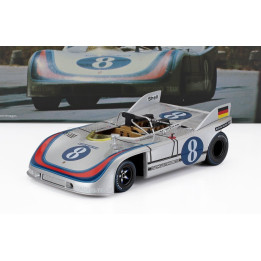 WERK83 PORSCHE 908/03 SPIDER TEAM MARTINI RACING N 8 TARGA FLORIO 1971 VIC ELFORD - GERARD LARROUSSE - SILVER BLUE 1/18