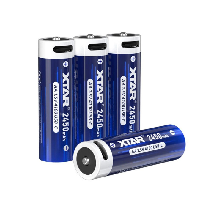 Lítiová batéria XTAR AA 1,5V 4100mWh s USB-C 4ks s káblom | RCsvet