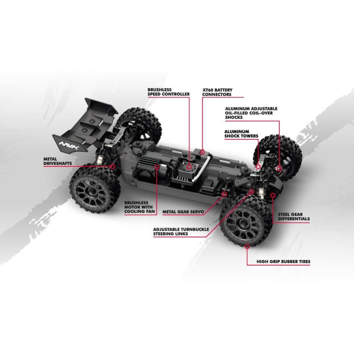 Buggy QByte XB Flux 1/12 – červená