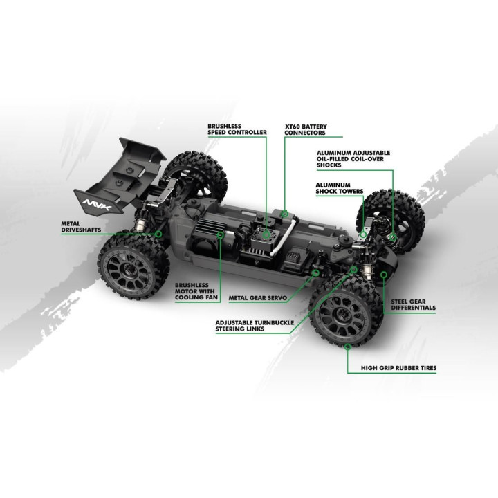 Buggy QByte XB Flux 1/12 – zelená