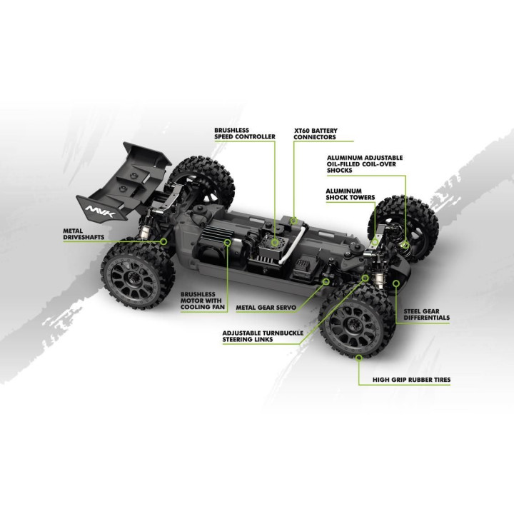 Buggy QByte XB Pro 1/12 – fluorescenční zelená