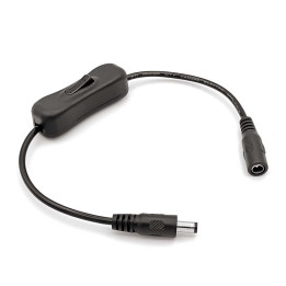Barrel Jack Power Switch - Black / Napájací spínač so zásuvkou - čierny