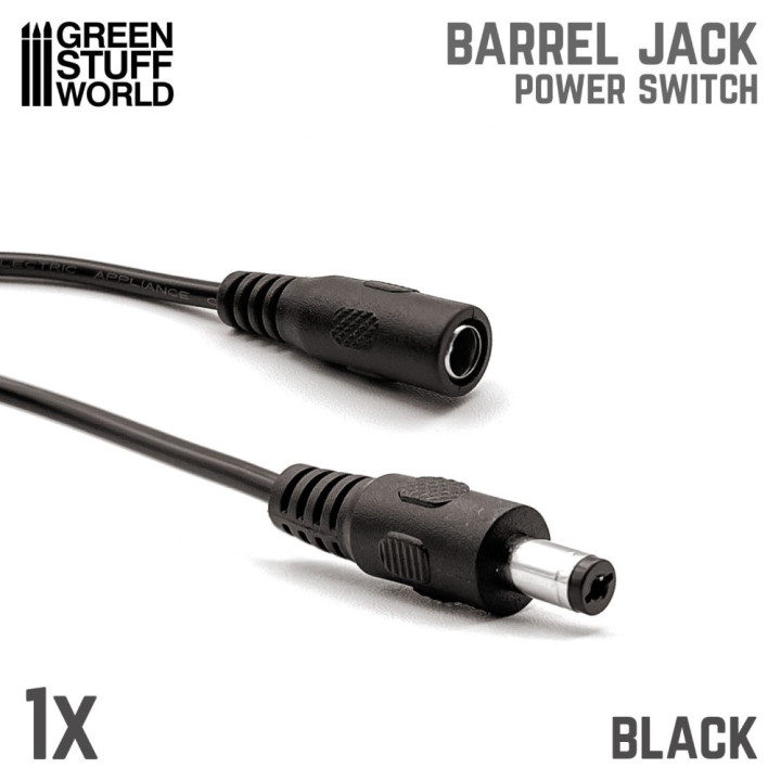 Barrel Jack Power Switch - Black / Napájací spínač so zásuvkou - čierny