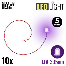 LEDs ULTRAVIOLET light - 5mm / LED diódy ULTRAFIALOVÁ - 5 mm 10ks