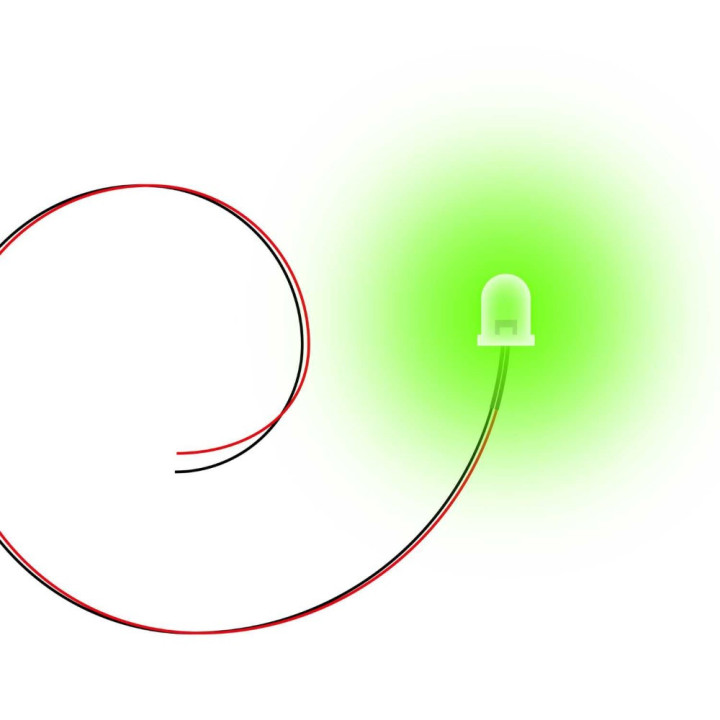 LEDs GREEN light - 5mm / LED diódy ZELENÁ - 5 mm 10ks