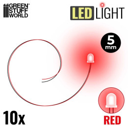 LEDs RED light - 5mm / LED diódy ČERVENÁ - 5 mm 10ks