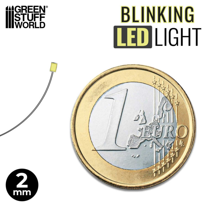 LEDs BLINKING COOL WHITE light - 2mm / LED diódy BLIKAJÚCA STUDENÁ BIELA - 2 mm 10ks