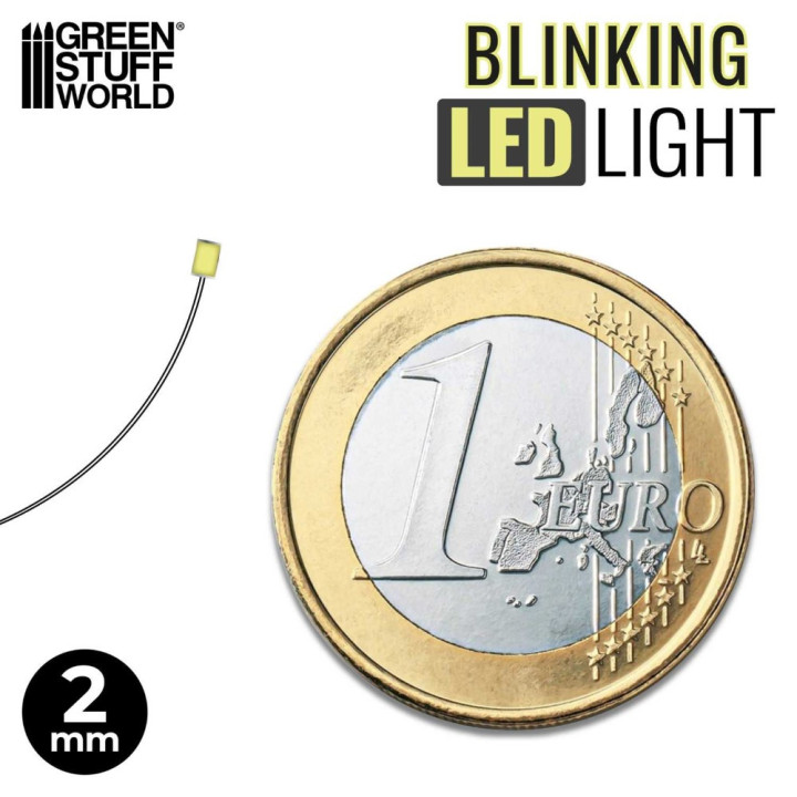 LEDs BLINKING GREEN light - 2mm / LED diódy BLIKAJÚCA ZELENÁ - 2 mm 10ks