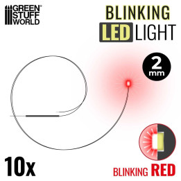 LEDs BLINKING RED light - 2mm / LED diódy BLIKAJÚCA ČERVENÁ - 2 mm 10ks