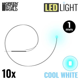 LEDs COOL WHITE light - 1mm / LED diódy STUDENÁ BIELA - 1 mm 10ks