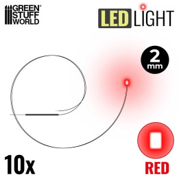 LEDs RED light - 2mm / LED diódy ČERVENÁ - 2 mm 10ks