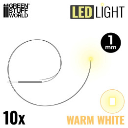 LEDs WARM WHITE light - 1mm / LED diódy TEPLÁ BIELA - 1 mm 10ks