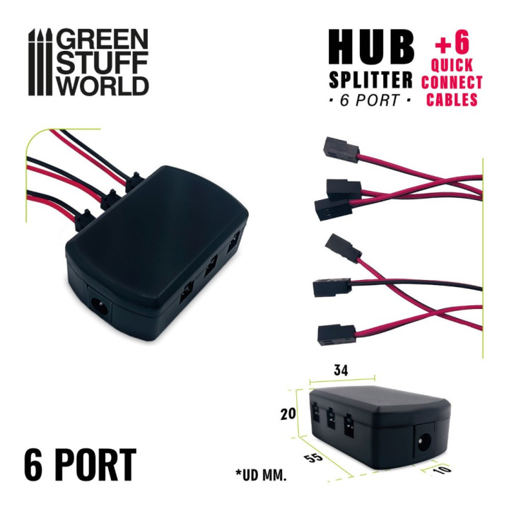6-port HUB Splitter + 6 quick connect cables / 6-portový rozdeľovač HUB + 6 káblov na rých