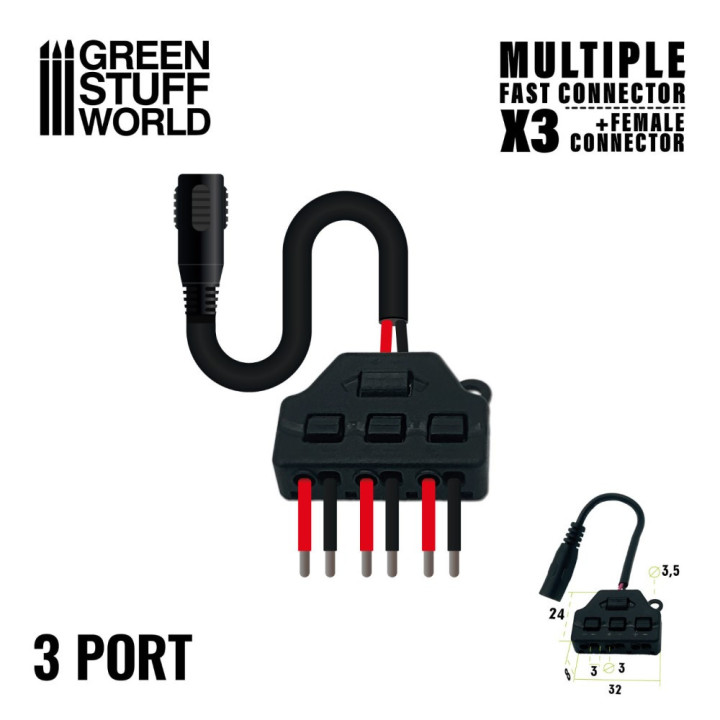 Multiple Fast connector (x3) + Jack female connector / Viacnásobný rýchly konektor (x3) +