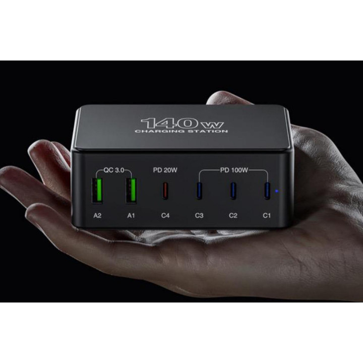 6in1 140W USB-A & USB-C Nabíječka