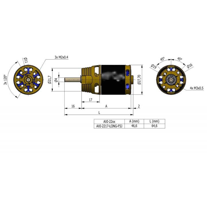 AXI 2217/12 V3 LONG F5J střídavý motor