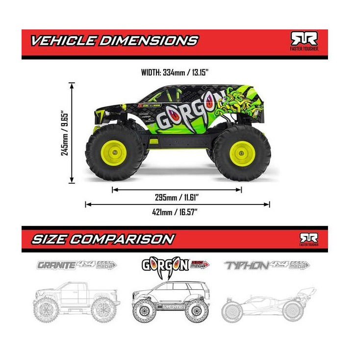 Arrma Gorgon 1:10 Smart RTR žlutá