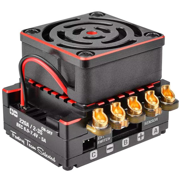 CMM-10 Racing Controller - 2-3S - 220A - senzorový regulátor - černý/červený