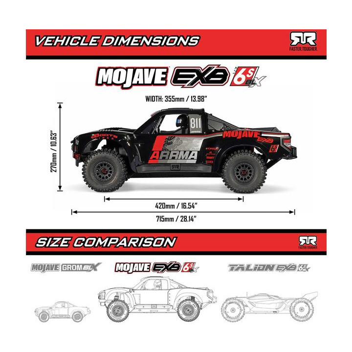Arrma Mojave 6S EXB BLX 1:7 RTR černá