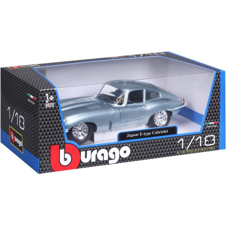 Bburago Jaguar E-type Coupe 1:18 světle modrá metalíza