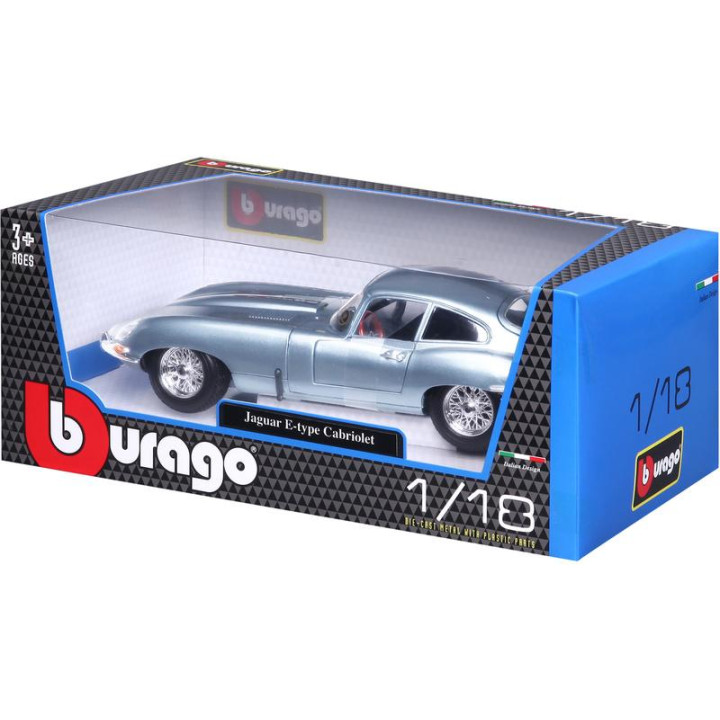 Bburago Jaguar E-type Coupe 1:18 světle modrá metalíza