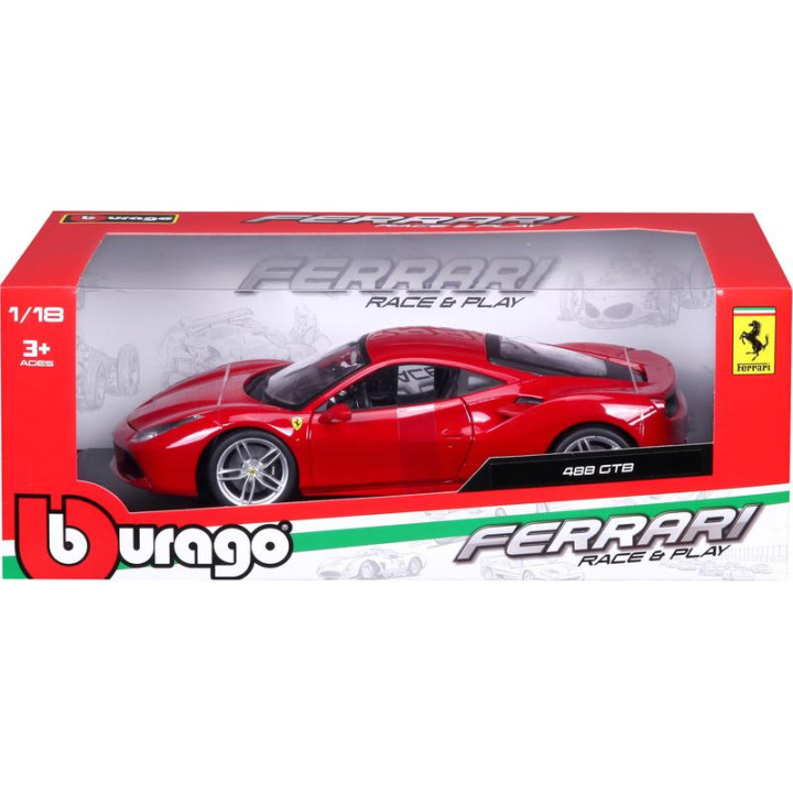 Bburago Ferrari 488 GTB 1:18 červená