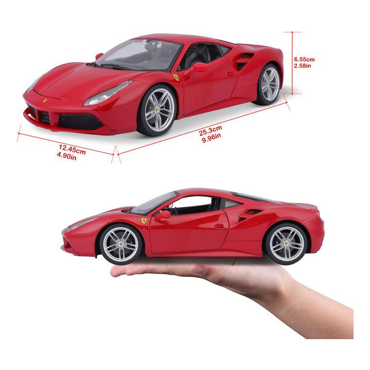 Bburago Ferrari 488 GTB 1:18 červená