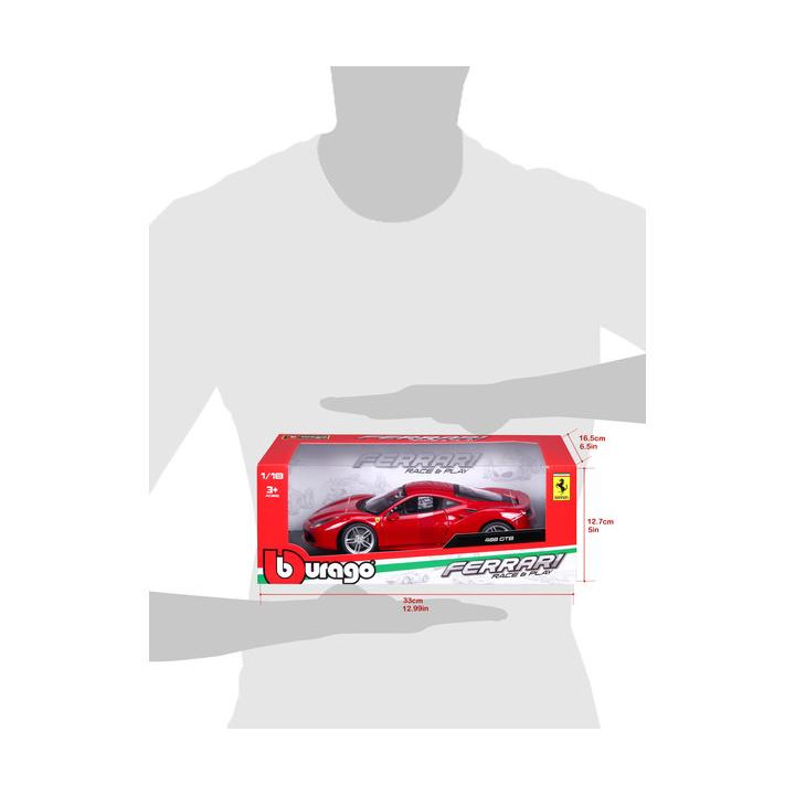 Bburago Ferrari 488 GTB 1:18 červená
