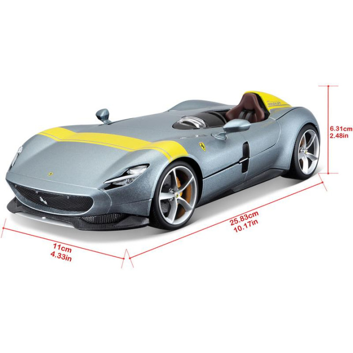 Bburago Ferrari Monza SP1 1:18 stříbrná metalíza